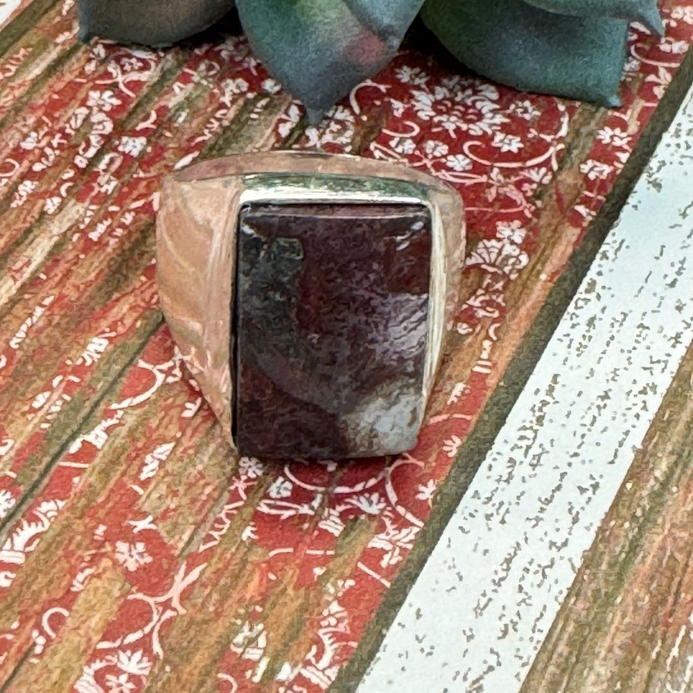 Crazy Lace Agate Silver Ring - image 3